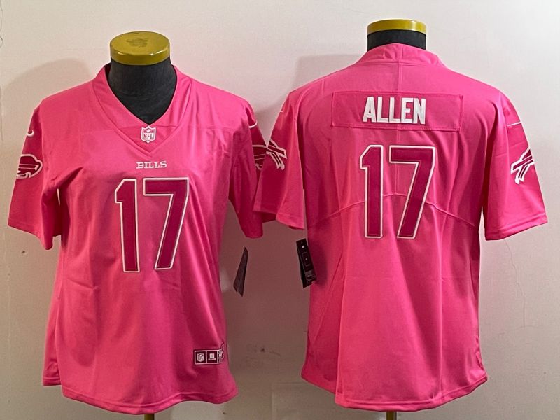Women Buffalo Bills #17 Allen Pink 2024 Nike Limited NFL Jersey style 2->women nfl jersey->Women Jersey
